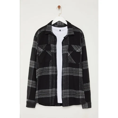 Trendyol Black Plaid Lumberjack Winter Plus Size Shirt