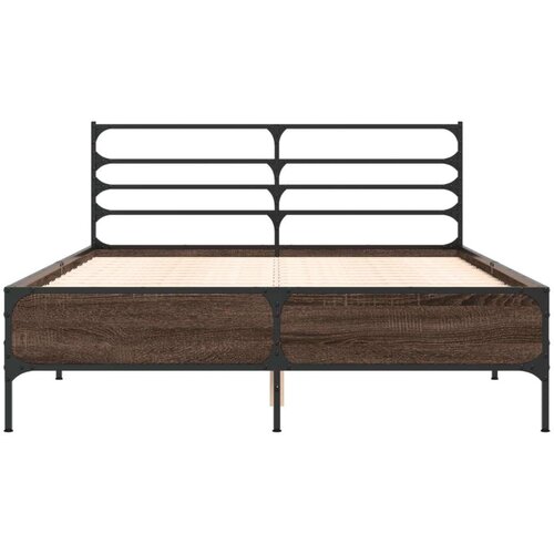  Okvir kreveta boja hrasta 120x200 cm konstruirano drvo i metal Slike
