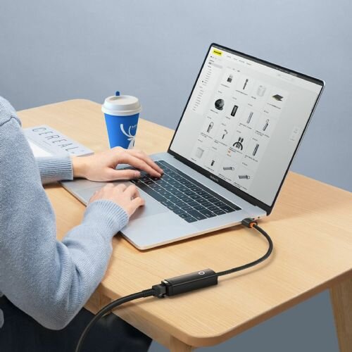 Baseus Pretvornik USB 3.1 Tip-C - Mrežni UTP WKQX000201 črn Cene