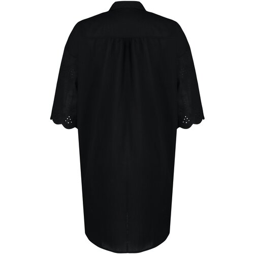 Trendyol Black Woven Embroidered 100% Cotton Shirt Slike