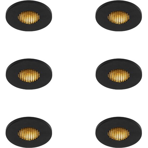 QAZQA Komplet 6 Sodobna kopalnica vgradna pika črna IP54 - Shed Honey Cene