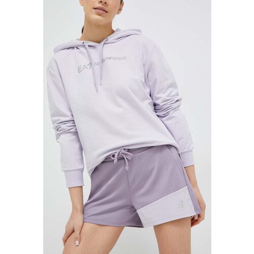 Ea7 Emporio Armani Kratke hlače ženski, vijolična barva Slike