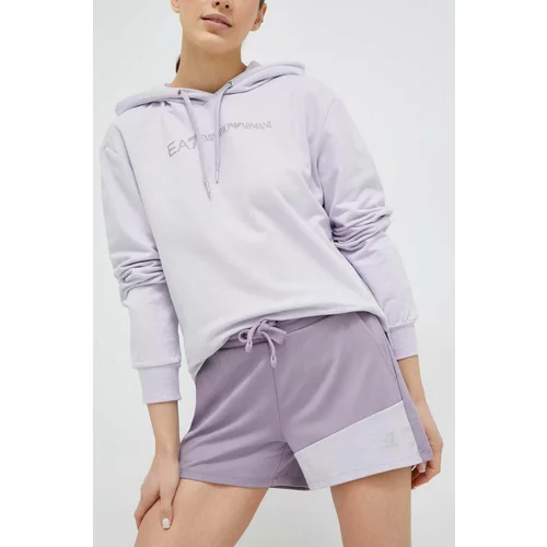 Ea7 Emporio Armani Kratke hlače ženski, vijolična barva