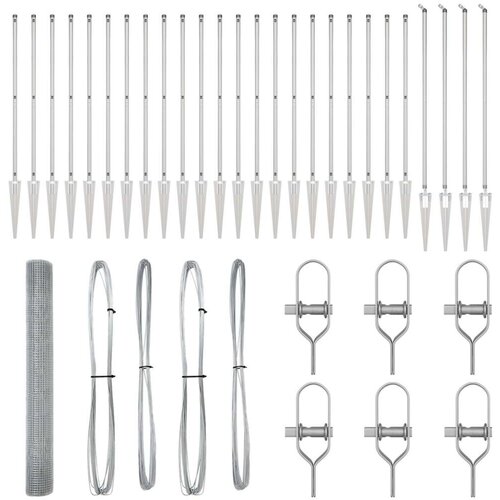 VidaXL zavarena žičana ograda s 13 &amp;scaron;iljastih stupova 1.4x50 m od cinkovanog čelika Slike