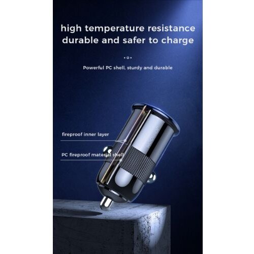 Joyroom avtopolnilec C-A06 adapter 2x usb-a 3,1A qc - črn Slike