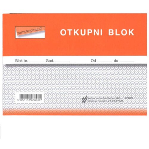 NARODNE NOVINE-UT VII-8/NCR OTKUPNI BLOK; Blok 3 x 50 listova, 14,8 x 10,5 cm Cijene