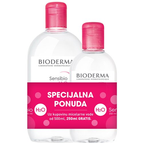 Bioderma Sensibio H2O Micelarni rastvor za osetljivu kožu 500ml+250ml gratis Cene
