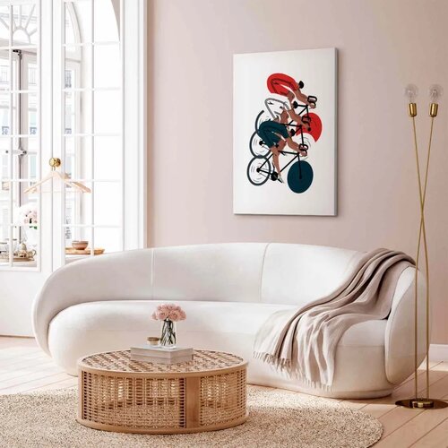  Slika - Cycling Race. Competitors on a Light Background - Illustration 40x60 Na talijanskom platnu Slike