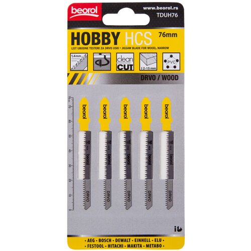 Beorol testera ubodna za drvo uska hobi 76mm 5/1 TDUH76 Slike