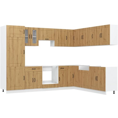 vidaXL 14kosov kuhinjska omarica Kalmar artisan hrast inženirski les, (21652955) Cene