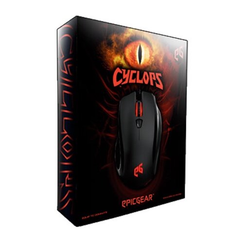 EPICGEAR cyclops x black gaming ir led optički mi&amp;scaron;/usb/do 5000dpi/7 tastera/1.8m kabl Slike