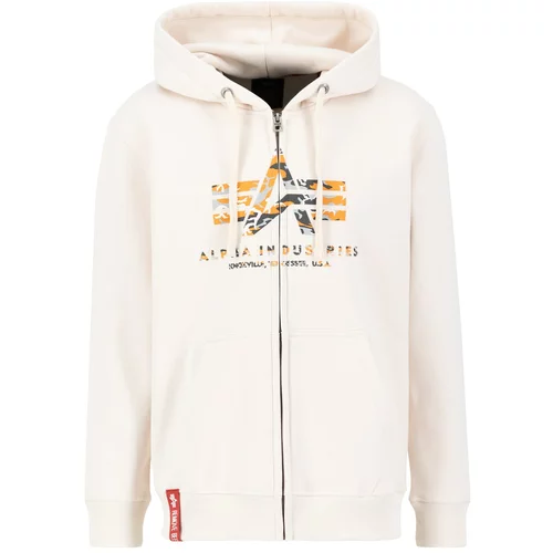 Alpha Industries Sweater majica siva / antracit siva / narančasta / vuneno bijela