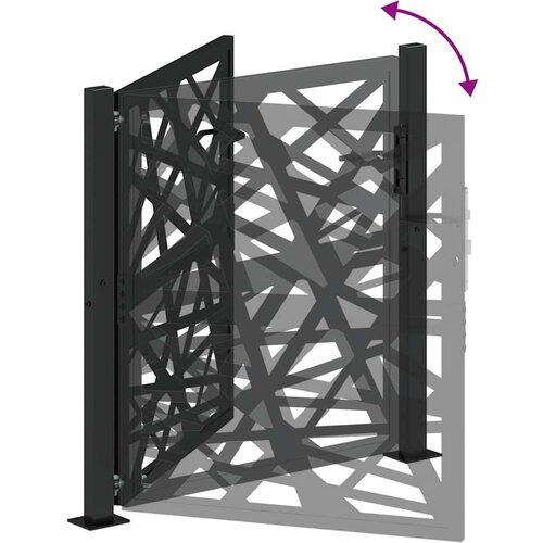 VidaXL Vrtna vrata crna 105x106 cm Čelični dizajn svjetla Slike