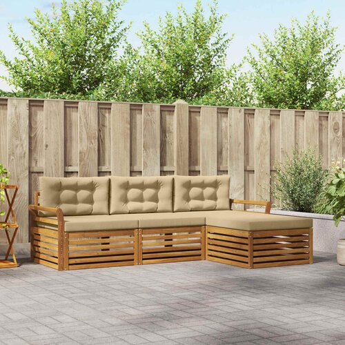  Set vanjskih sofa s jastukom Prirodna i bež 254 x 162,5 x 73 cm Cene