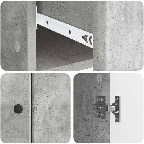  Kreveta Betonska siva 66 x 34,5 x 90 cm Konstruirano drvo Slike