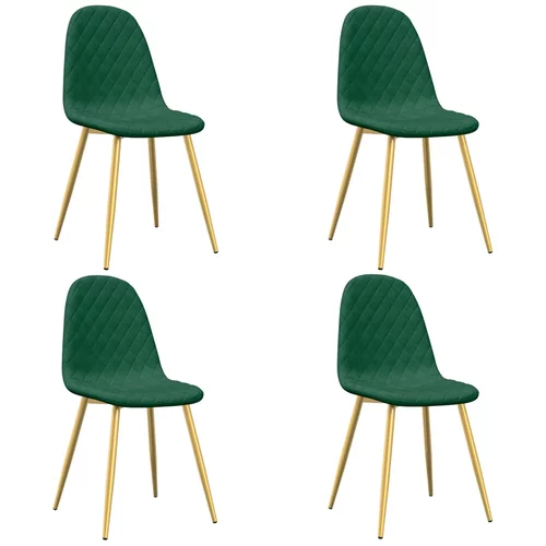 vidaXL Jedilni stoli 4 kosi temno zelen žamet, (20699765)