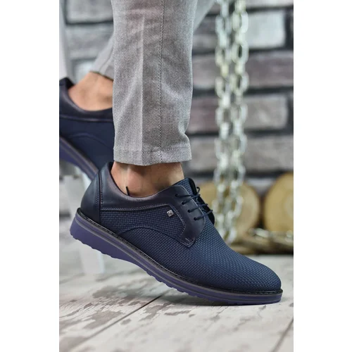 Riccon Navy Blue Gray Men's Casual 0012687