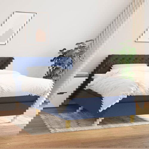 vidaXL Krevet s oprugama i madracem plavi 90 x 200 cm od tkanine Cijene