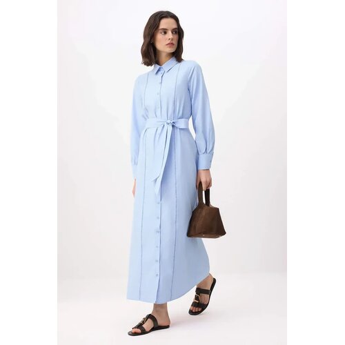 Trendyol Modest Ženska haljina Tctss26Eb00115, Svetloplava Slike