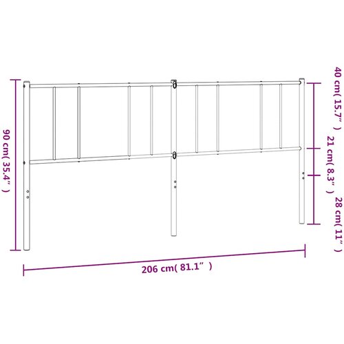  Metalno zamjensko uzglavlje bijelo 200 cm Slike