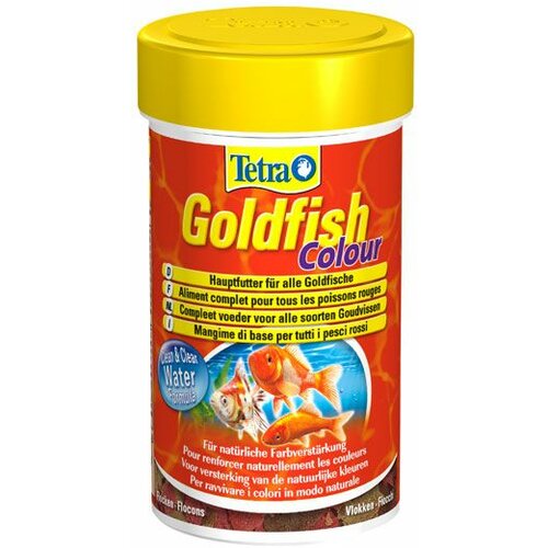 Tetra goldfish colour flakes 100 ml, hrana za ribice Slike