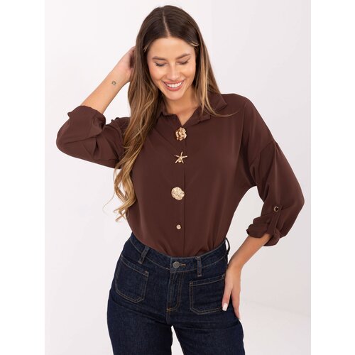 RUE PARIS Shirt-MI-KS-4192.34-dark brown Slike
