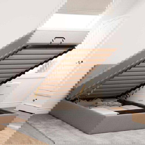 vidaXL Otomanski okvir kreveta s madraca smeđesivi 90x200cm od tkanine Cijene