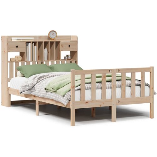Maison Chic Posteljni Okvir - Dvoposteljna postelja brez vzmetnice 135x190 cm trdna borovina, (22081441) Slike