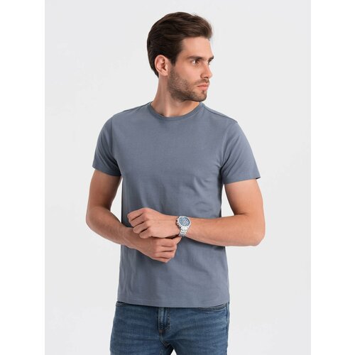 Ombre Classic BASIC men's cotton T-shirt - denim Cene