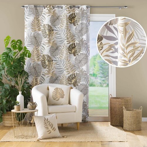 Douceur d int&amp;eacute;rieur Siva/u zlatnoj boji zavjesa 140x260 cm Mogador &amp;ndash; Slike