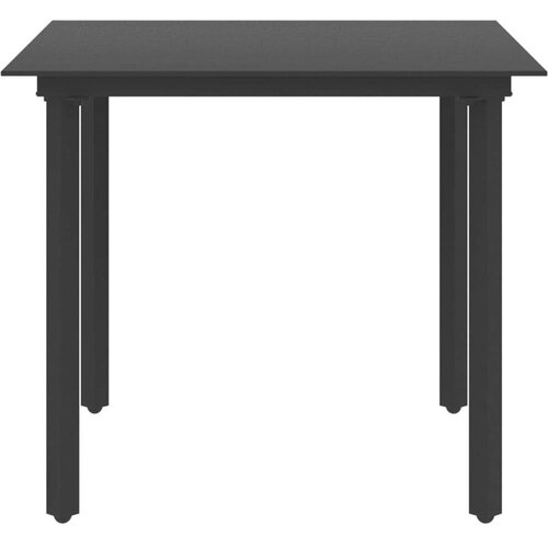 PVC 3-dijelni vrtni blagovaonski set od ratana crni Cene