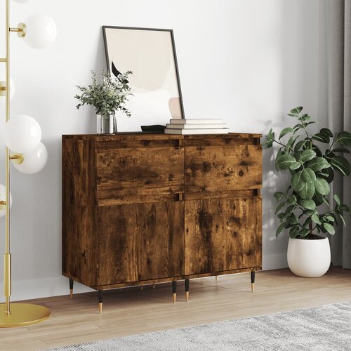 vidaXL Komoda 2 kosa dimljeni hrast 40x35x70 cm inženirski les Cene