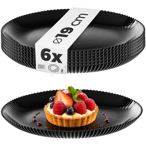 KADAX 6x Desertni krožnik 19 cm Krožniki za torte Rebrasti stekleni krožniki Majhni, (5000355368) Cene