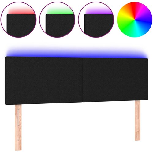 Maison Chic led posteljno vzglavje - vzglavna omarica - nočna omarica črno 144x5x78/88 cm blago, (21710995) Cene
