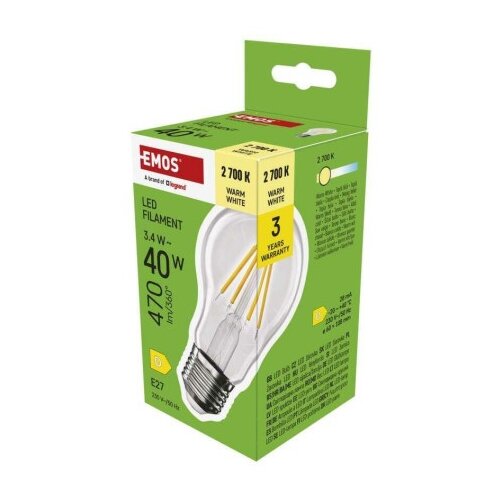 Emos zf5d22 sijalice Led sijalica filament a60 3,4w(40w) 470lm e27 ww ( 3441 ) Cene