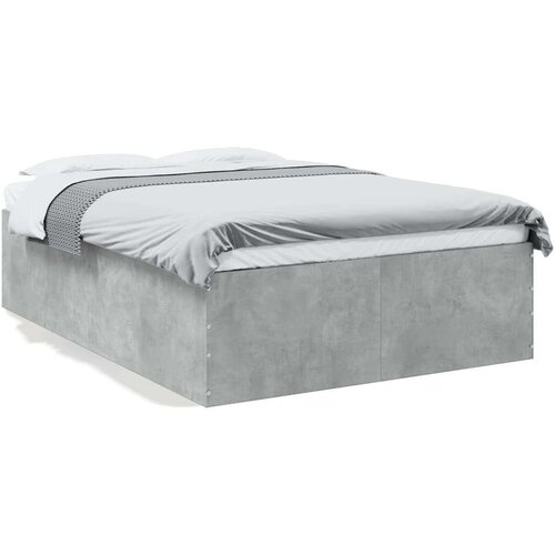  Posteljni okvir betonsko siv 140x190 cm inženirski les Slike