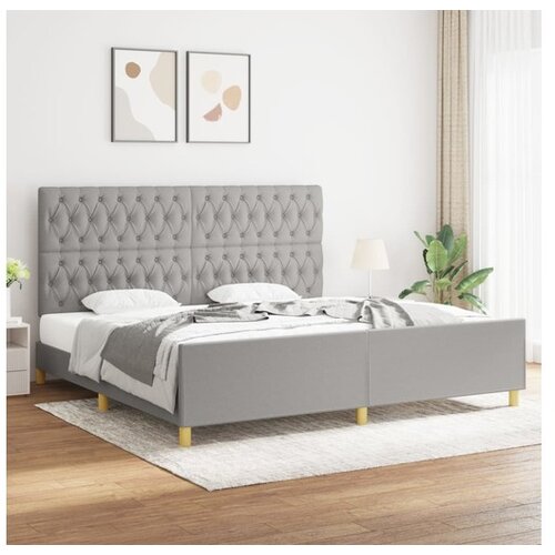  Za krevet s uzglavljem svjetlosivi 200x200 cm od tkanine Cijene