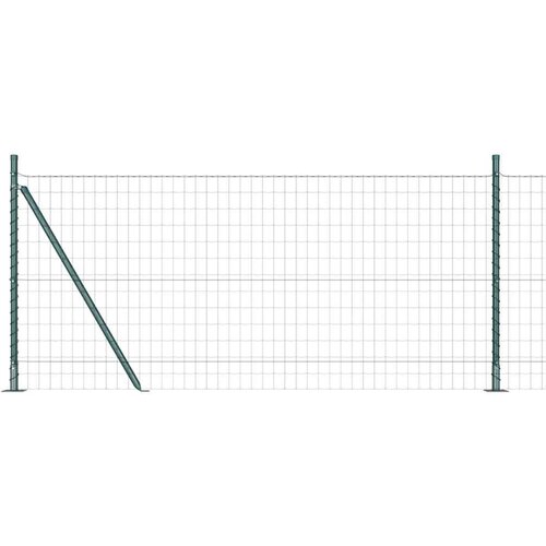 vidaXL Ogrodje s stebri Zelena 0.8 x 25 m Jeklo, (5000097919) Cene