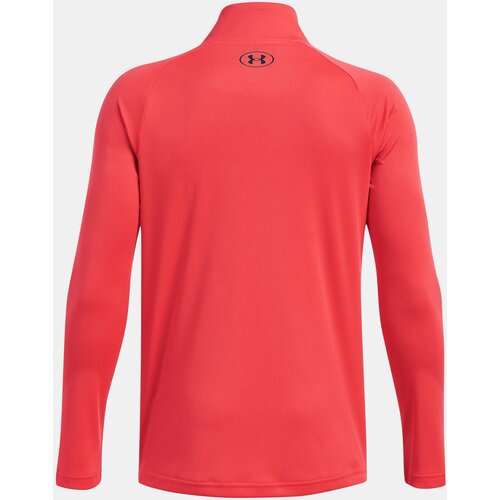 Under Armour Boys' T-shirt UA Tech 2.0 1/2 Zip-RED - Boys Cene