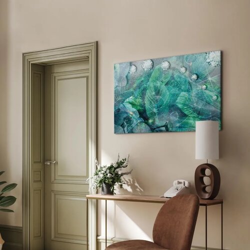  Slika - Turquoise Leaves (1 Part) Wide 120x80 Cene