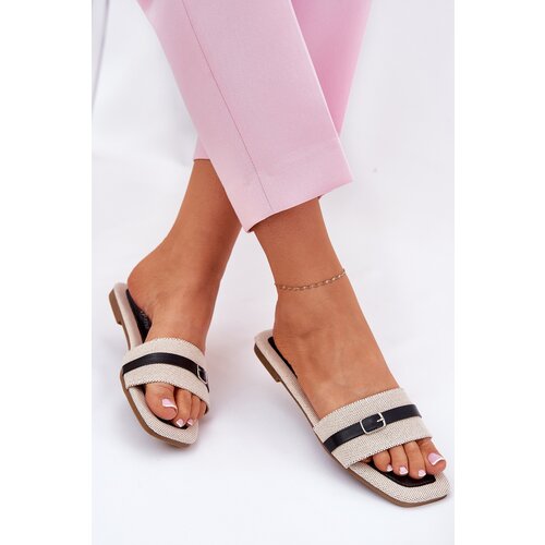 Boto Flat Ladies Slippers With Strap And Buckle Beige Zilina Cijene