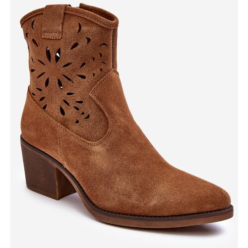 Kesi Suede Openwork D&A Camel Cowboy Boots Cene