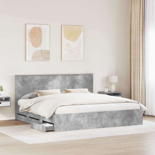  Okvir za krevet s ladicama Betonski sivi 200 x 200 cm Cene