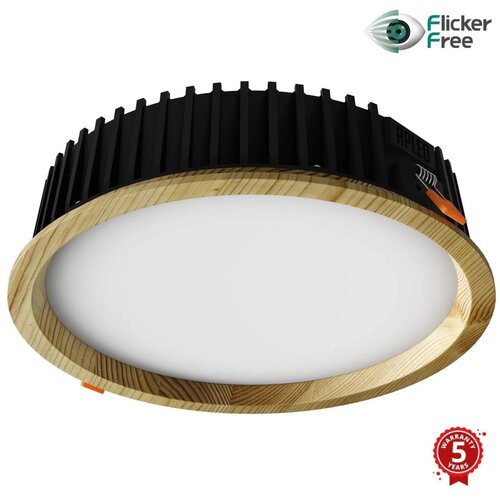  APLED-LED ugradna RONDO WOODLINE LED/18W/230V 4000K prečnik 26 cm masivna borovina Slike