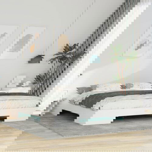 vidaXL Posteljni okvir Bela 180 x 200 cm Trdna borovina Cene