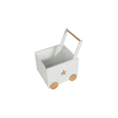 Kinder Home kutija za igračke sa točkićima drvena bela JVTR-3330 Slike
