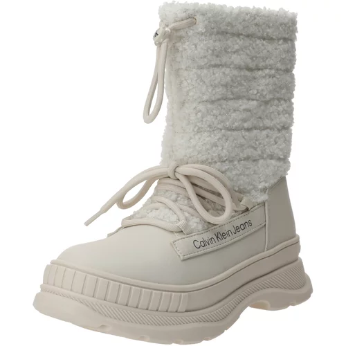 Calvin Klein Jeans Škornji za v sneg svetlo bež / off-bela