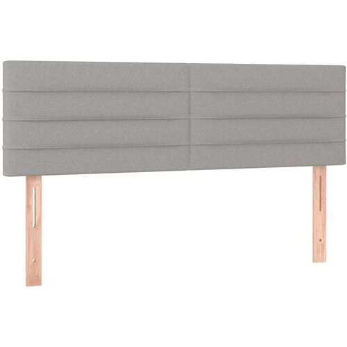  Box spring s madracem LED svjetlosivi 140x190 cm tkanina Slike