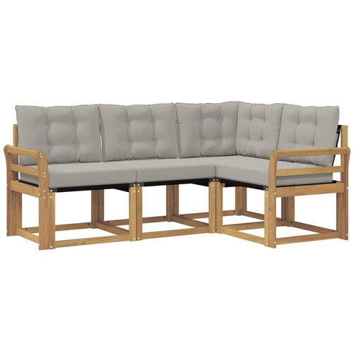 vidaXL Zunanja garnitura za sedenje 4 pcs Bela in svetlo siva, (5000280507) Cene