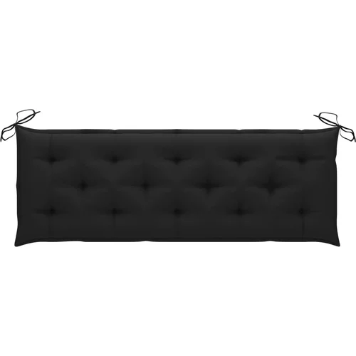 Jastuk za vrtnu klupu crni 150 x 50 x 7 cm od tkanine